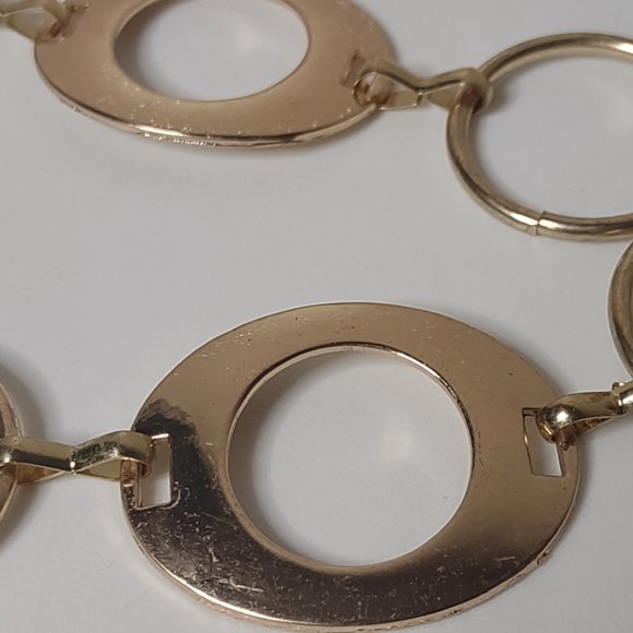 Gold Tone Round Link Metal Belt 43 Inches Long - Picture 6 of 14